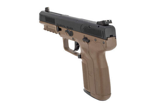 FN 5.7x28 pistol FDE features a 4.8 inch barrel